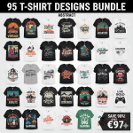 95 T-Shirt Designs Bundle