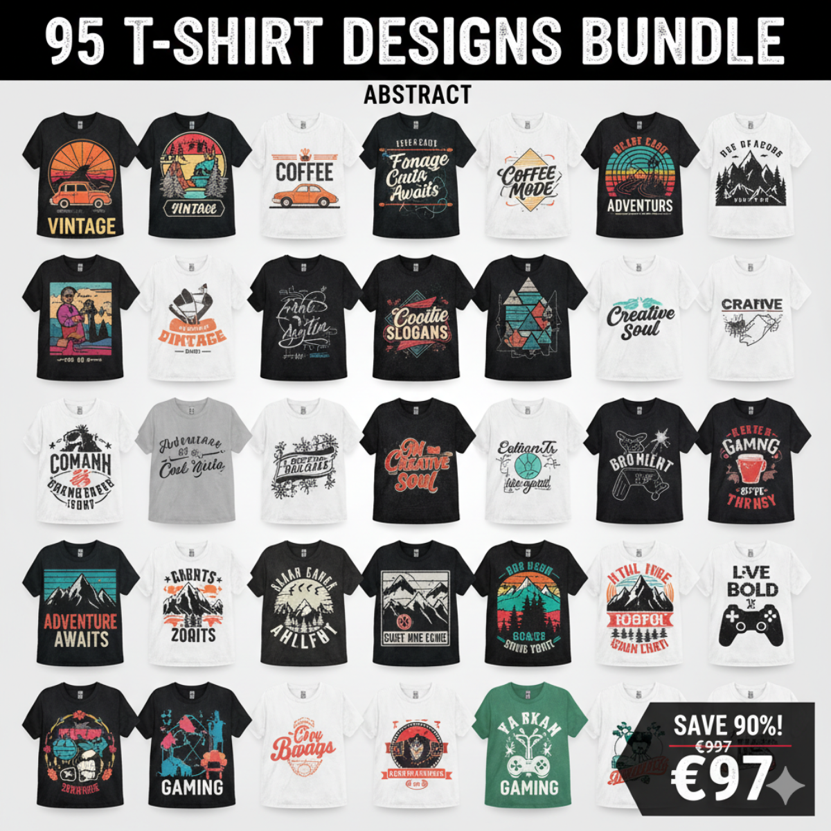 95 T-Shirt Designs Bundle